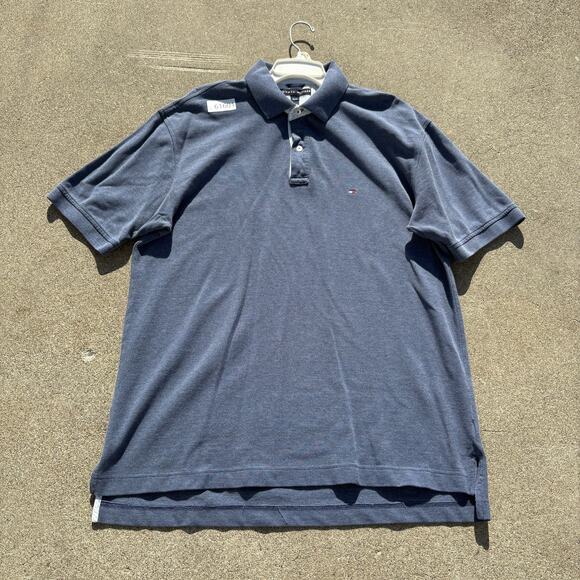 Tommy Hilfiger Polo Mens XL Extra Large Blue Collared Shirt Preppy - Picture 1 of 8